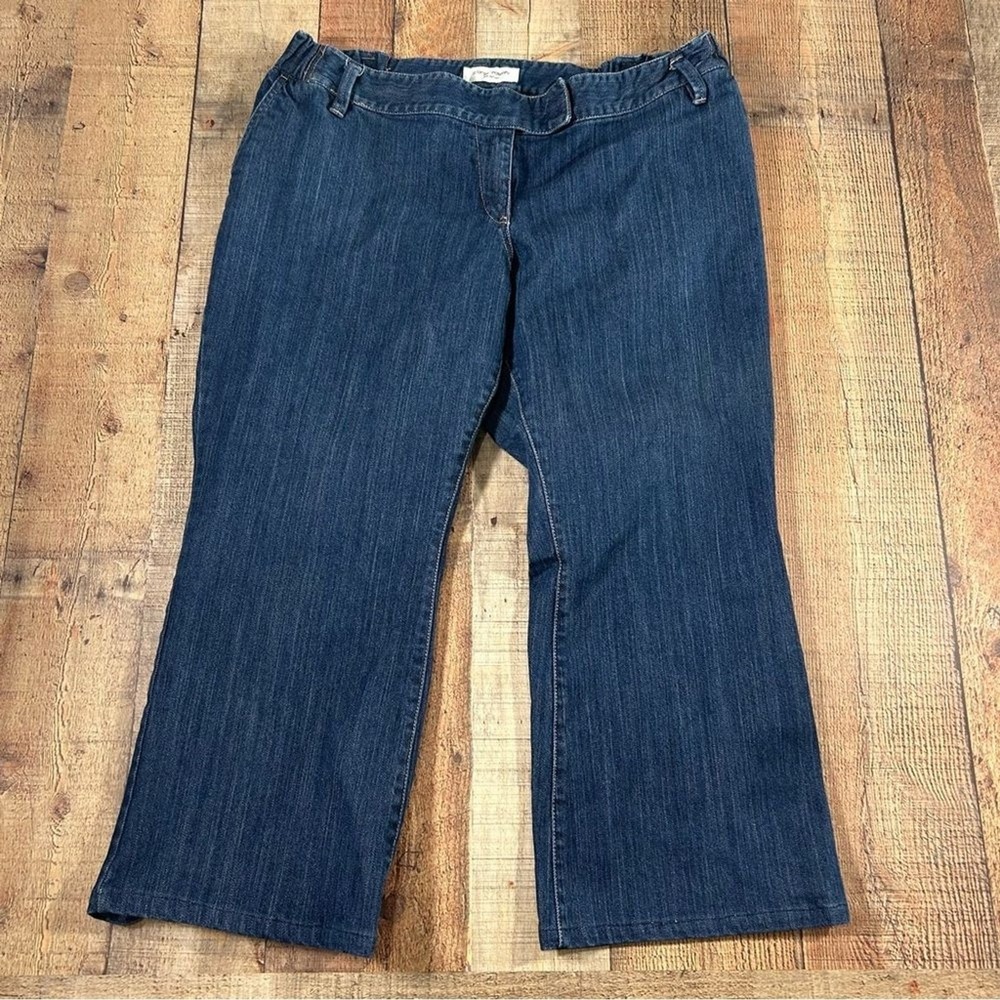 Liz Lange Maternity Dark Wash Bootcut Jeans 16 Stretch Elastic Waist Denim Plus